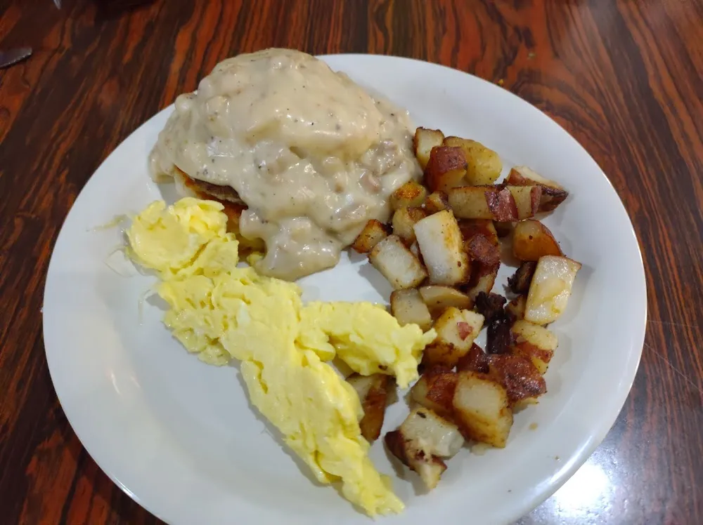 Biscuits and Gravy Hash Brown and Egg