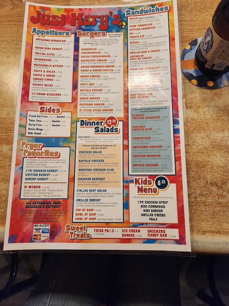 Just Mary's Menu image 4